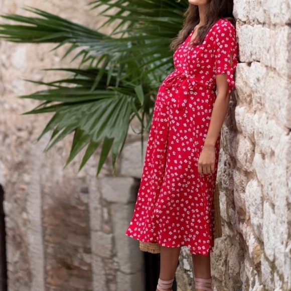 Seraphine Dresses & Skirts - Seraphine Bessie Floral Wrap Maternity Midi Dress
